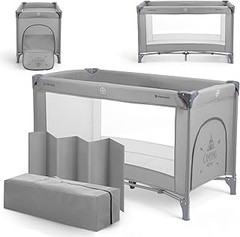 Instalación fácil de una cuna de viaje con colchón incluido