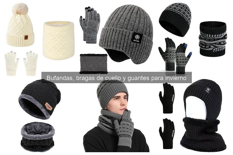 Bufandas, bragas de cuello y guantes para niños en invierno